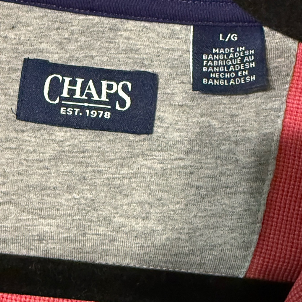 Chaps Men’s Half-Zip Pullover in Coral - Picture 3 of 4